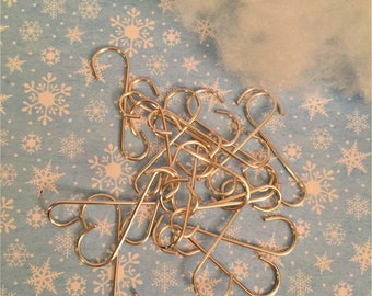 Silver colored ornament hooks / set of 20 hooks