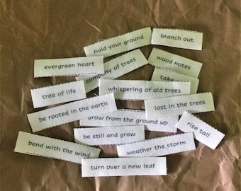 The Company of Trees / Words on fabric / words on fabric /  junk journal  / scrap journal / junk journal ephemera