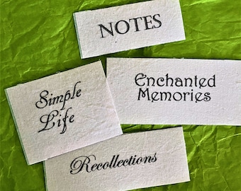 Journal Cover Words set of 4 #2 / Words on fabric / words on fabric /  junk journal  / scrap journal / junk journal ephemera