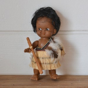 Vintage Retro Maori doll NZ tiki kitsch tribal