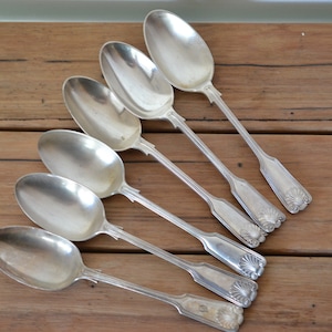 Vintage 6 x  Dessert Spoons Mappin & Webb EPNS A1   Victorian  set14
