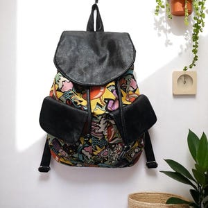 Vintage Pop art retro backpack bag Pulp Kitchen icecream hot dog kitsch cartoon