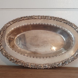 Vintage Hecworth Sheffield silver serving tray OT4