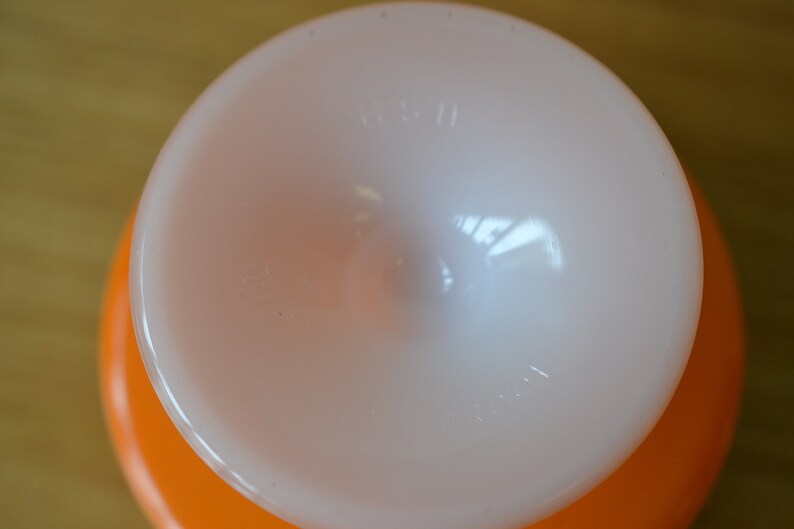 Vintage dessert bowls cups orange USA ramekins pyrex ramekins