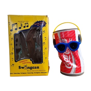 Vintage Coca-Cola Swingcan with Headphones and Sunglasses Boxed and Working 1989 LYLBT4