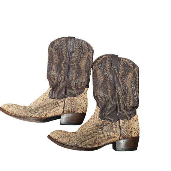 Vintage Dan Post Python leather Snakeskin Western… - image 6