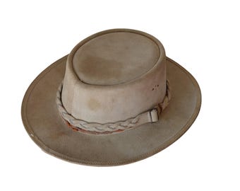 VTG Eddy Bros Wide Brim Brown Wool Hat Western Outback Rancher Hat Leather Trim eddy cowboy hat products for sale | eBay main image 2