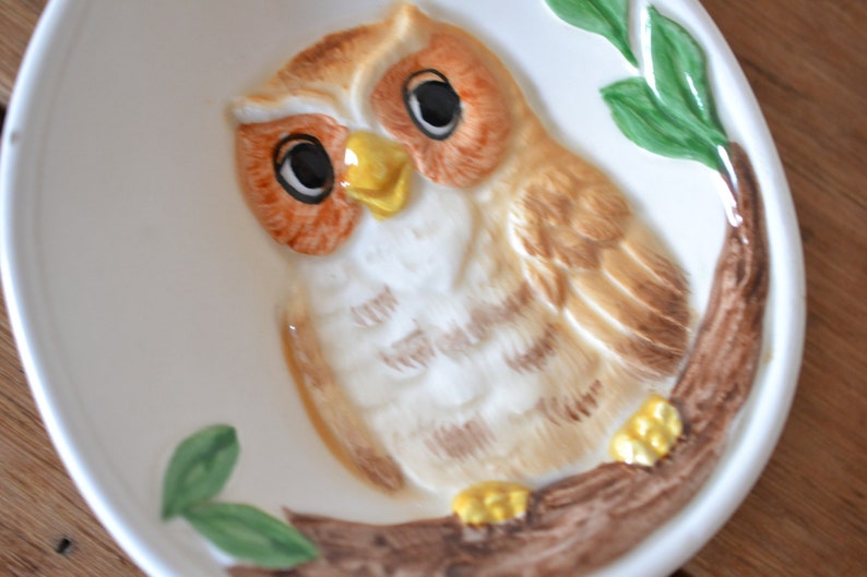 Vintage Owl spoon rest Japan Otagiri Maryann baker ceramic