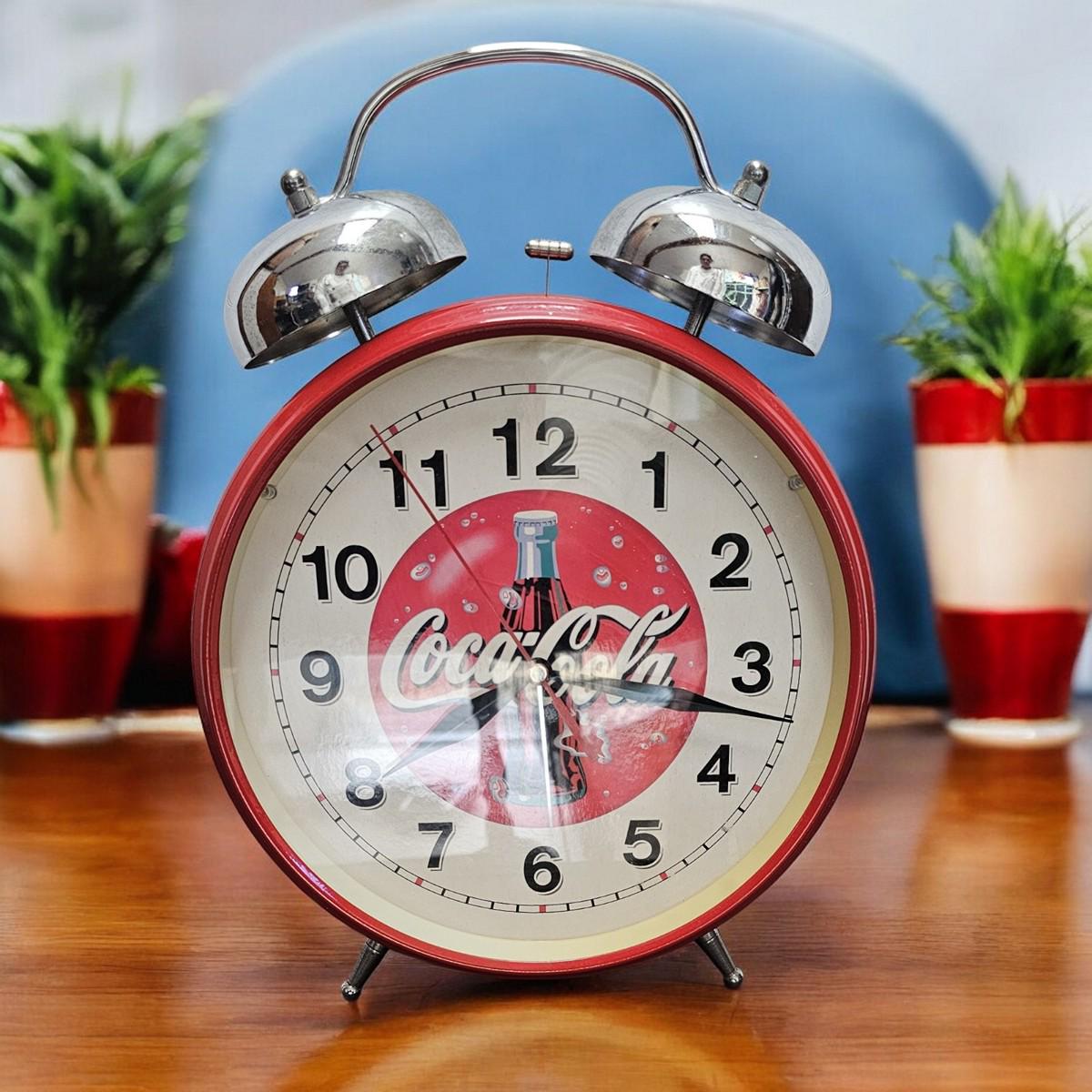 Vintage 1990s Jumbo Coca-cola Coke Alarm Clock Red Metal Alarm Not