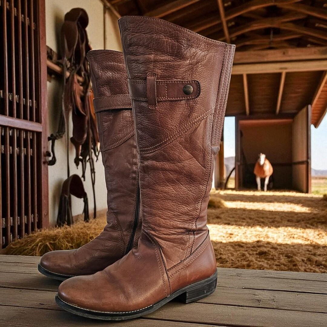 Unas Botas Botas De Montar Marrones Botas De Cuero Marrón Para