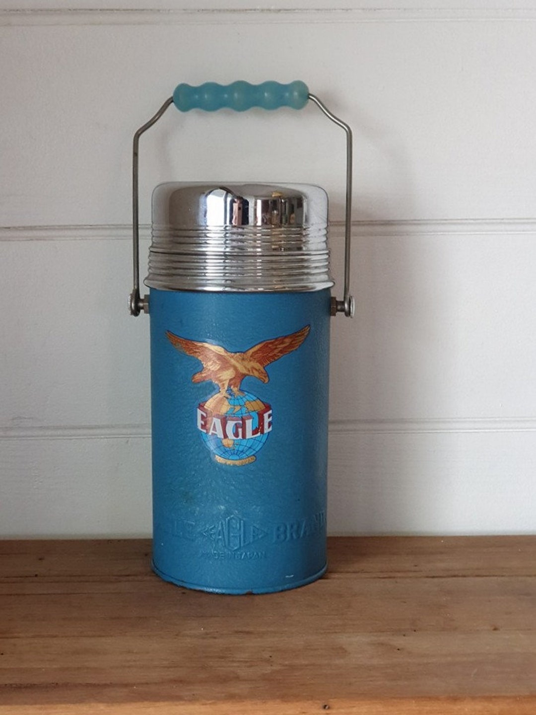 EAGLE社製 ビンテージ トラッシュ缶 Vintage Eagle Snacks Potato Chip Metal Tin Canister Russet Valley ごみ箱