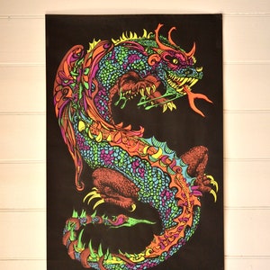 Vintage original satinado niño cartel Houston Blacklight 1970 HB56
