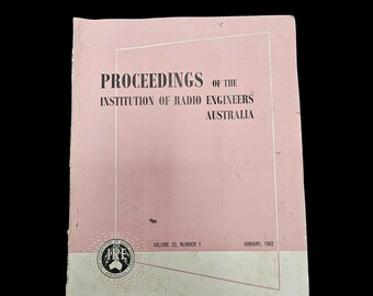 Anais antigos da Instituição de Engenheiros de Rádio da Austrália, janeiro de 1962