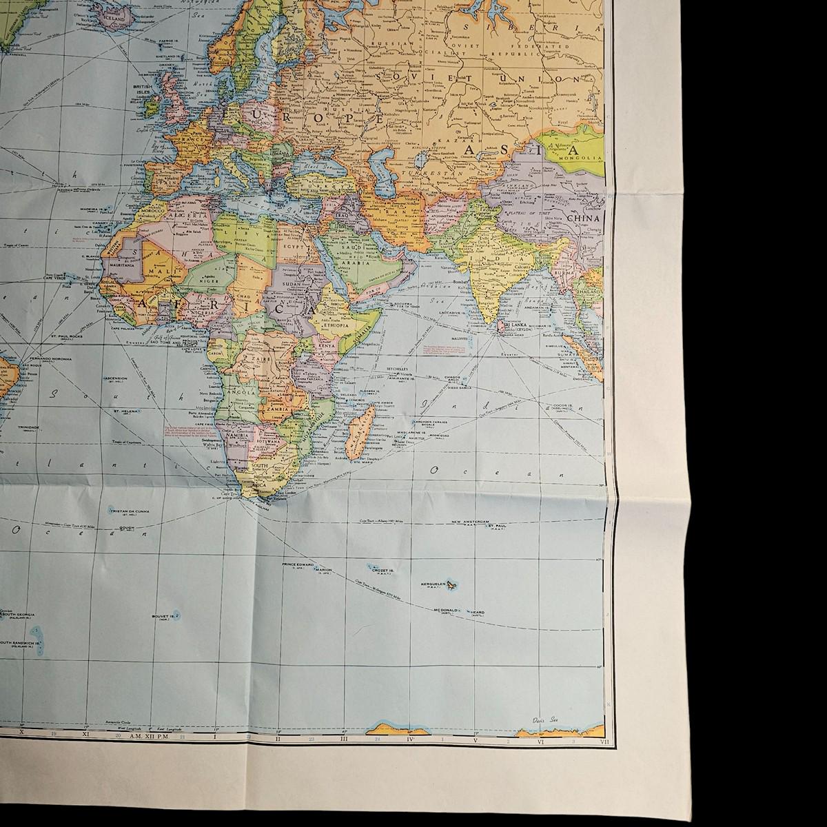 Vintage Rand Mcnally Cosmopolitan World Map Mercator Projection