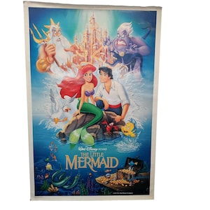 Vintage Original The Little Mermaid 1989 One Sheet Movie Poster Walt Disney