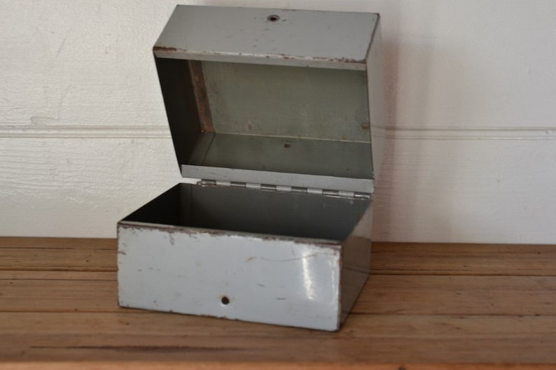 Vintage Metal Small Filing Box Industrial Office Drawers Etsy