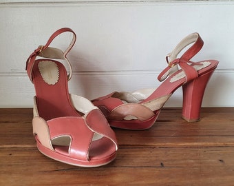 Vintage women's leather Enzo Angiolini shoes pink size 10 AUS 10.5 USA