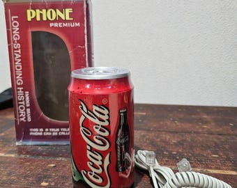 Vintage Coca-Cola Can Style Push Button Telephone Novelty Desk Phone