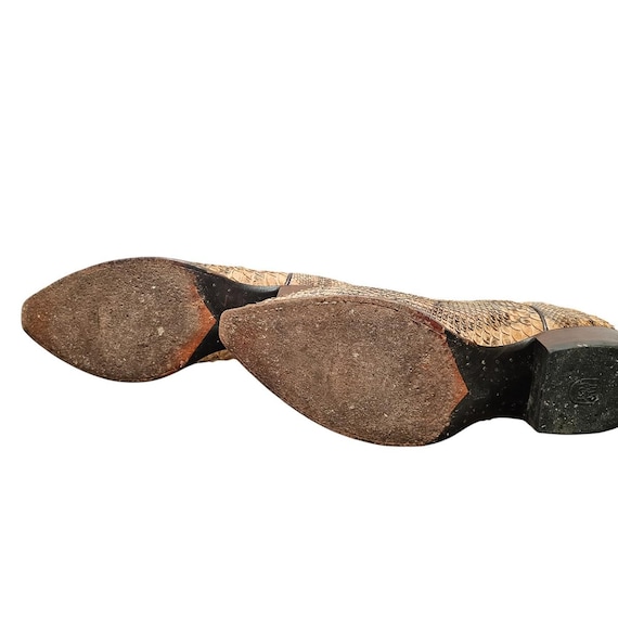 Vintage Dan Post Python leather Snakeskin Western… - image 7