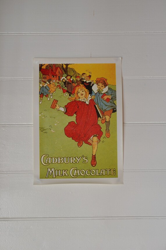 Reproduction Vintage advertising poster Cadburys cocoa Wall art.