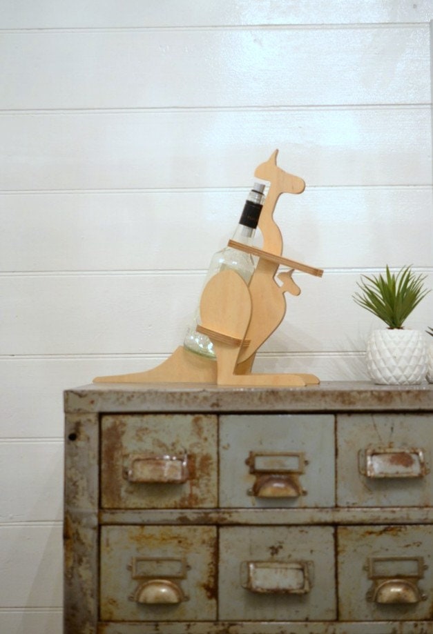 Wine bottle holder Kangaroo hand made / made to order Etsy