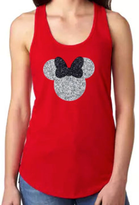 Items similar to Glitter Disney Minnie Mouse Shirt // Minnie Ears Shirt ...