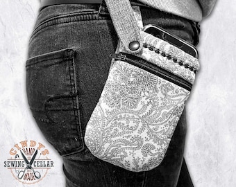 Cell Phone Pouch Secured Around a Belt Loop