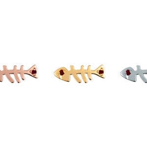 Fish Earring, 14K Fish Earring, Fish Piercing, 14K Fish Piercing, Solid Gold Earring, Gold Tiny Earring, 14K Gold Earring, 14K Fish Jewelry