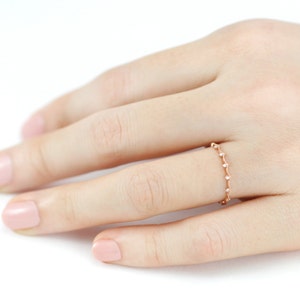 Krone Weißer Diamant Ring / 14K Massivgold / Gold Diamant Ring / Schlichter Diamant Ring / Schlichter Gold Ring / 14K Gold Ring / Solid Gold Ring 14K Bild 2