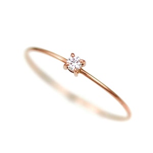 Diamond Engagement Ring, Thin Diamond Ring Gold, Simple Engagement Ring, Thin Gold Engagement Ring Diamond, Solid 14k Natural Diamond Ring