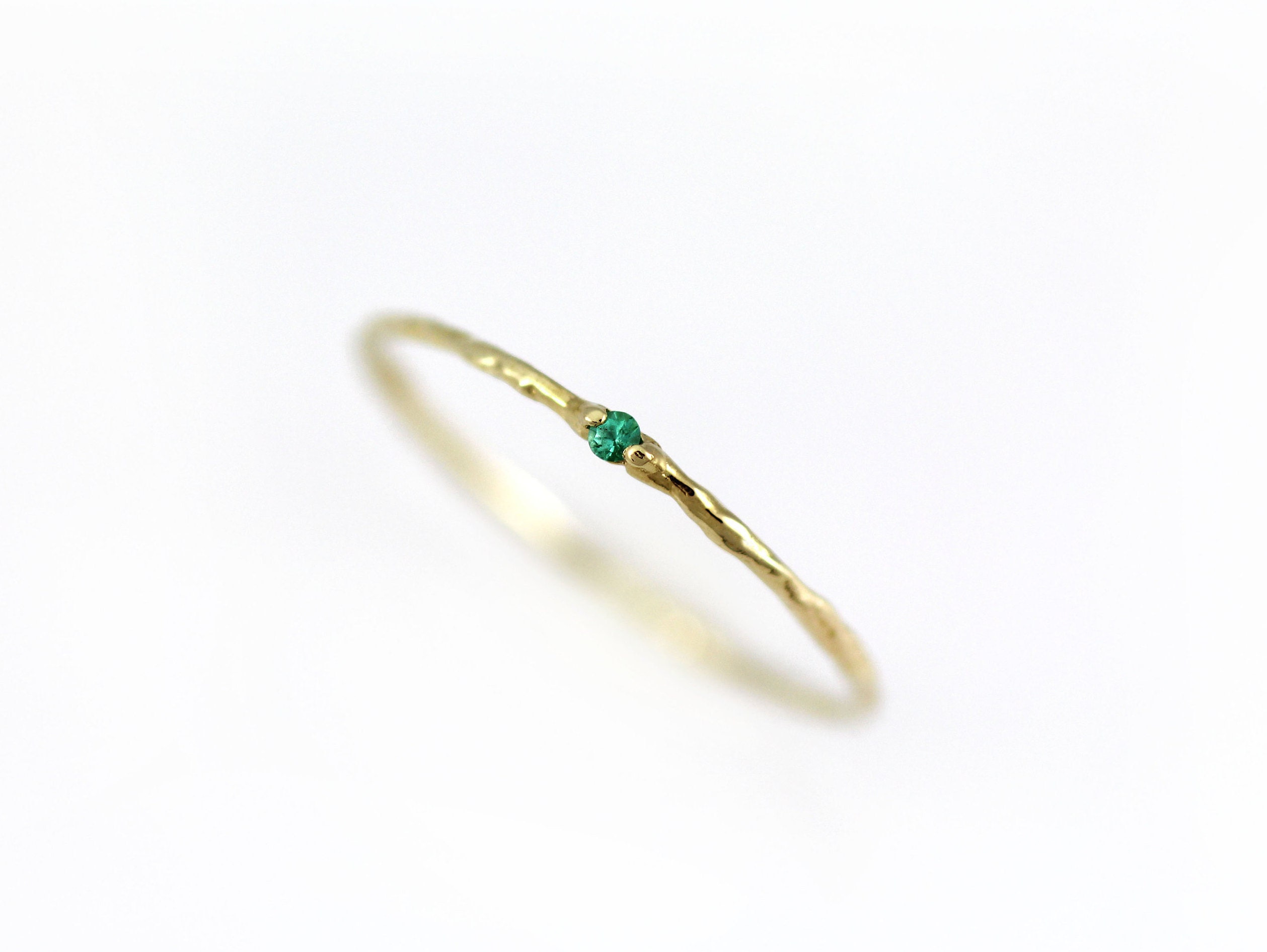 Simple Emerald Ring Thin Emerald Ring Emerald Ring Gold Etsy