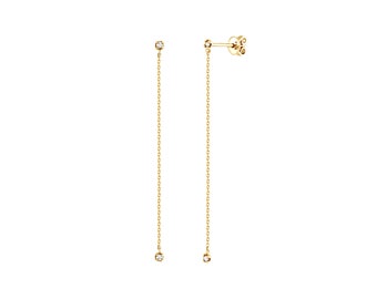 Diamond Drop Earrings / 14K Solid Gold Earrings / Natural Diamond Earrings / Diamond Threader Earrings / Long Chain Earrings / Drop Earrings