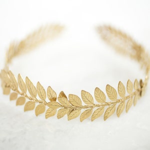 Gold Leaf Wreath Bridal Tiara Crown Bride Headband Headpiece Head Piece ...