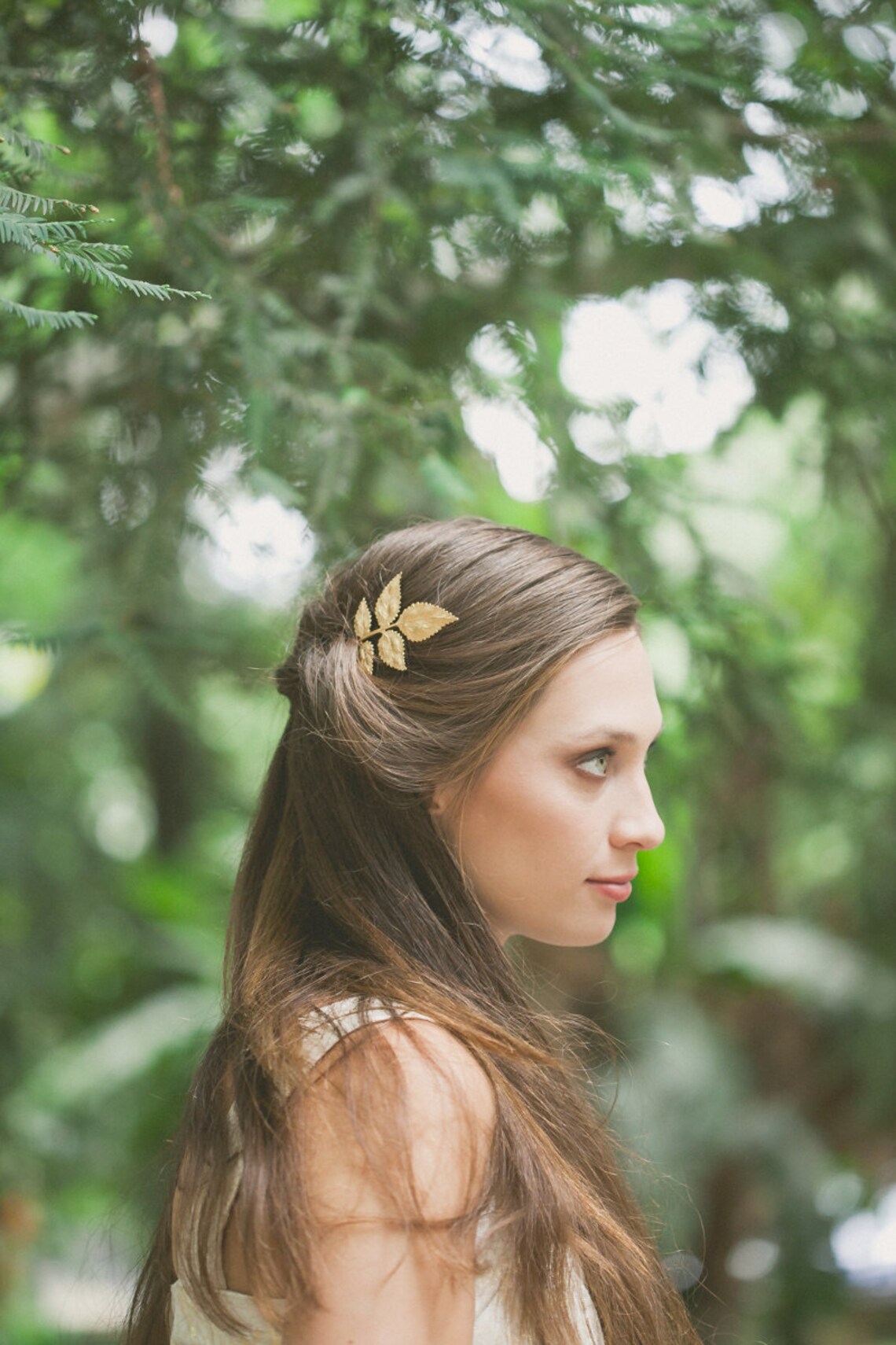 Rustic Leaf Headpiece Gold Leaf Head Piece Gold Leaf Hairpiece Etsy