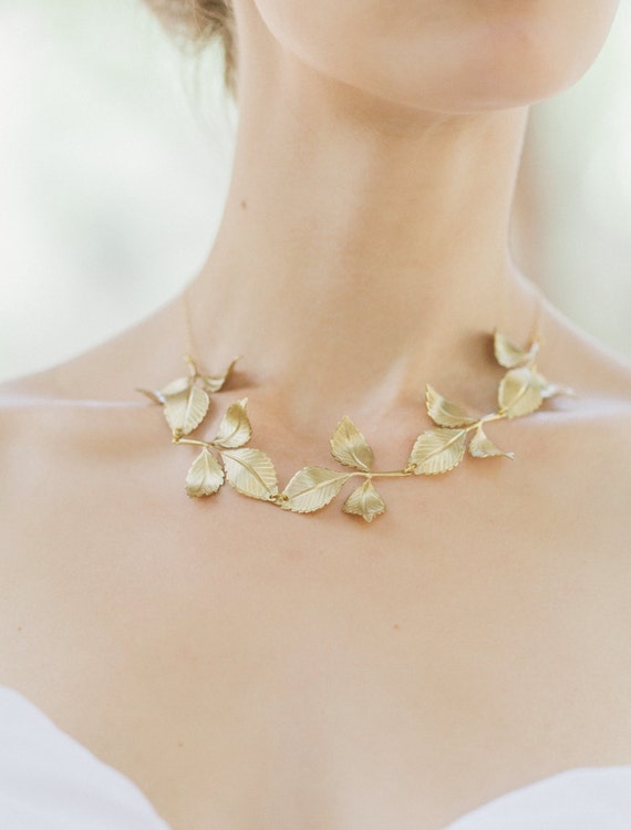 Buy Gold toned necklace with ginkgo leaf pendant Online at LillyandSparkle