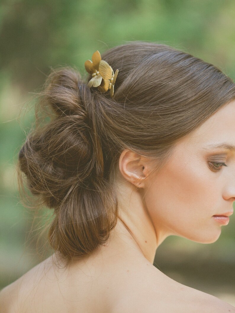 Butterfly Hair Comb Gold Butterfly Hair Accessories Bridal Etsy