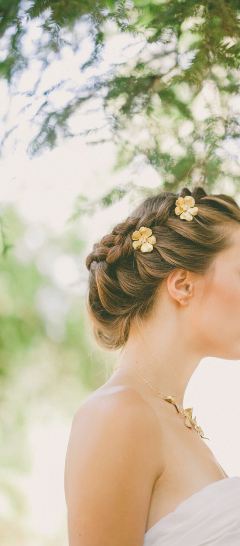 Gold Flower Hair Pins Flower Bobby Pins Flower Hair Clips Etsy