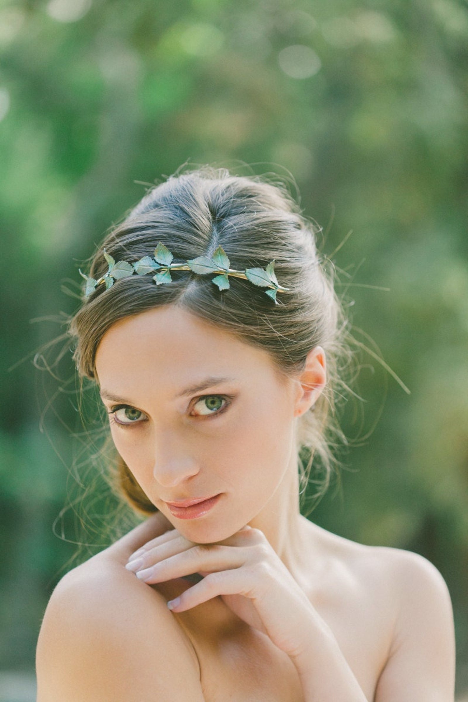 Green Leaf Tiara Green Leaf Headband Green Leaf Crown Leaf Etsy
