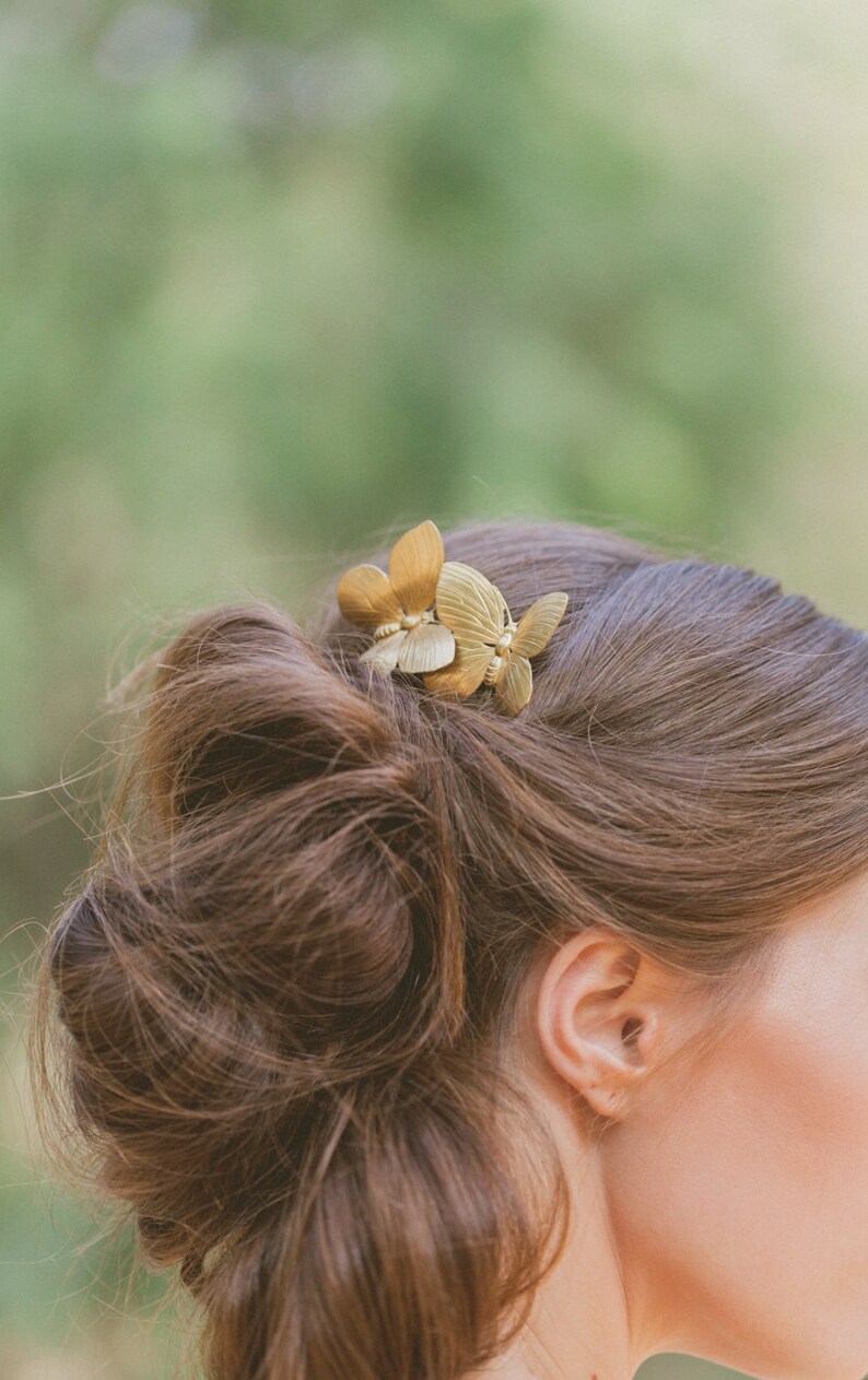 Butterfly Hair Comb Gold Butterfly Hair Accessories Bridal Etsy