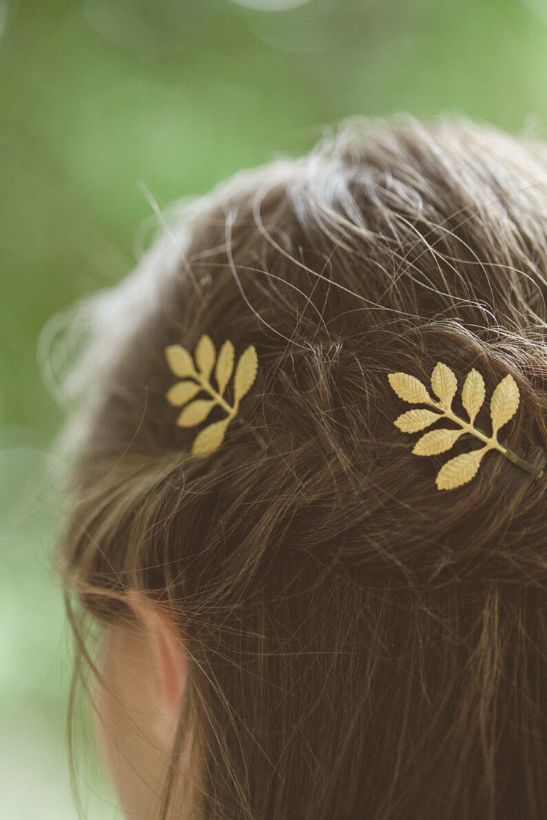 Leaf Hair Accessories Gold Leaf Hair Pins Leaf Bobby Pins Leaf Etsy