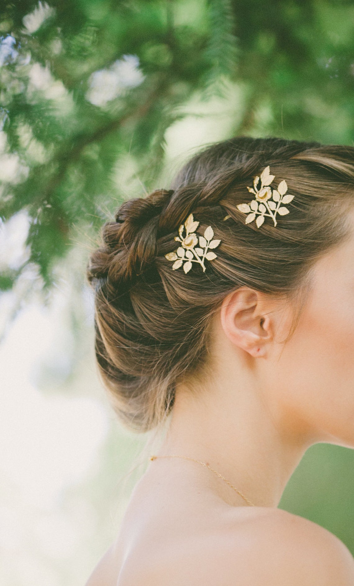 Bridal Rose Hair Accessories Gold Flower Bobby Pins Hair Clips Etsy
