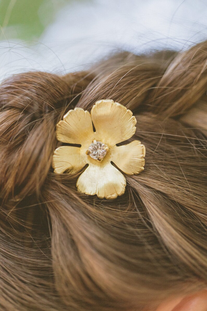 Gold Flower Hair Pins Flower Bobby Pins Flower Hair Clips Etsy