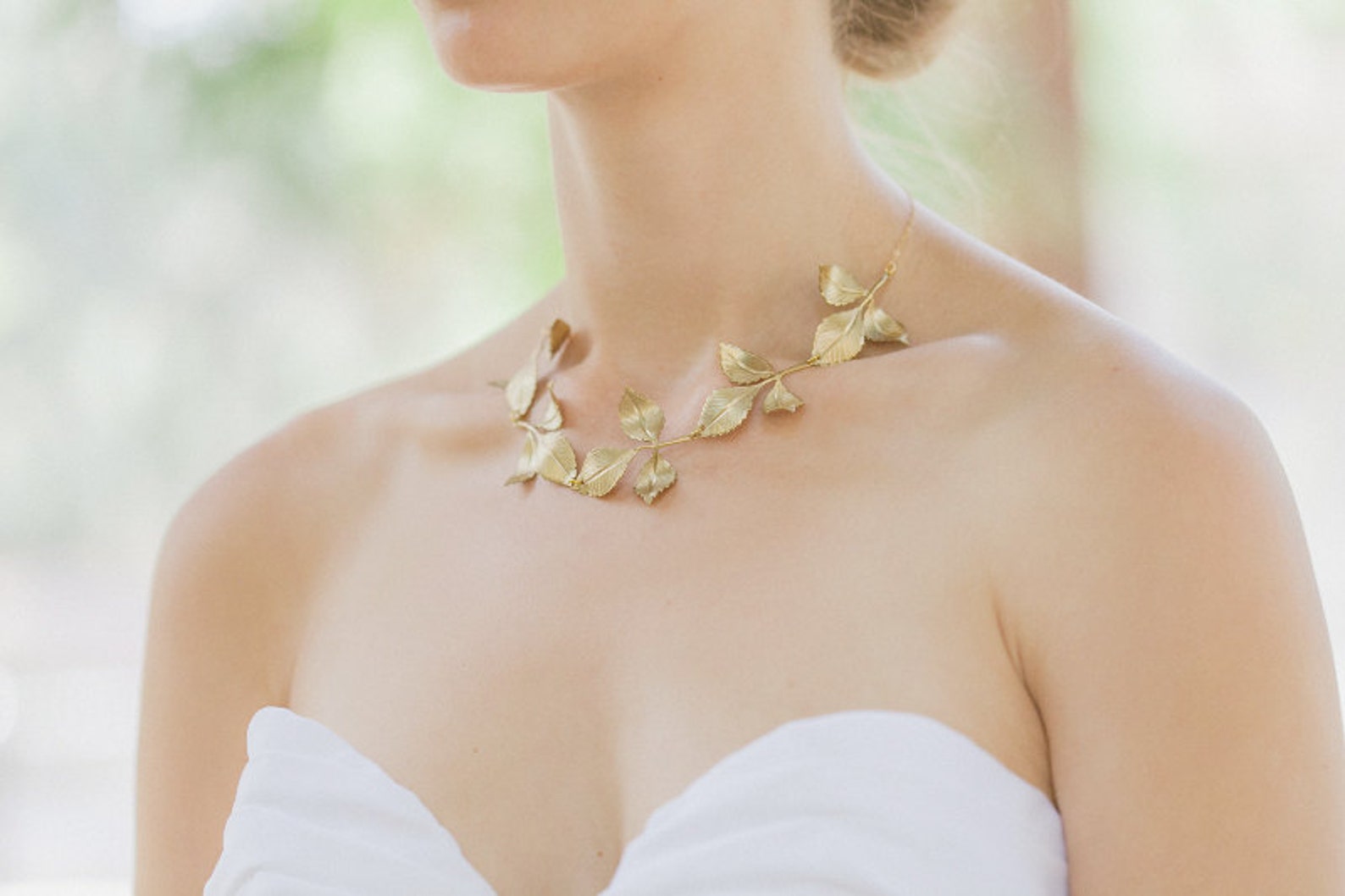 Gold Leaf Necklace Gold Leaf Jewelry Woodland Necklace Etsy