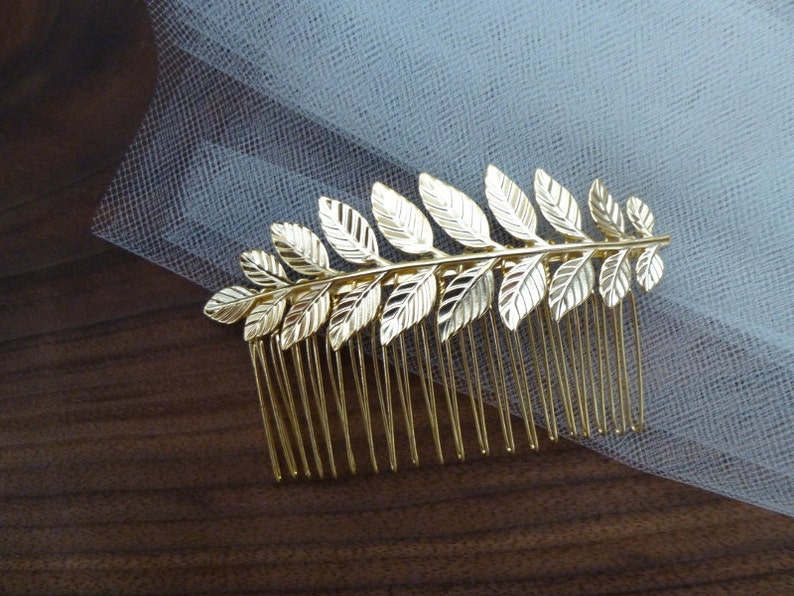 Gold Laurel Leaf Hair Comb Greek Goddess Headpiece Head Piece Etsy