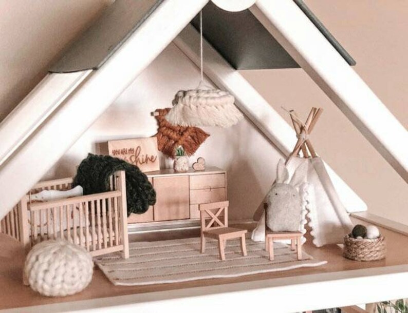 Dollhouse Macrame Miniature Macrame Dollhouse Wall Hanging Etsy