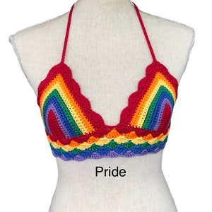 Elevate your pride festival look with this stunning crop top featuring a halter neck design, perfect for summer and all your pride events.