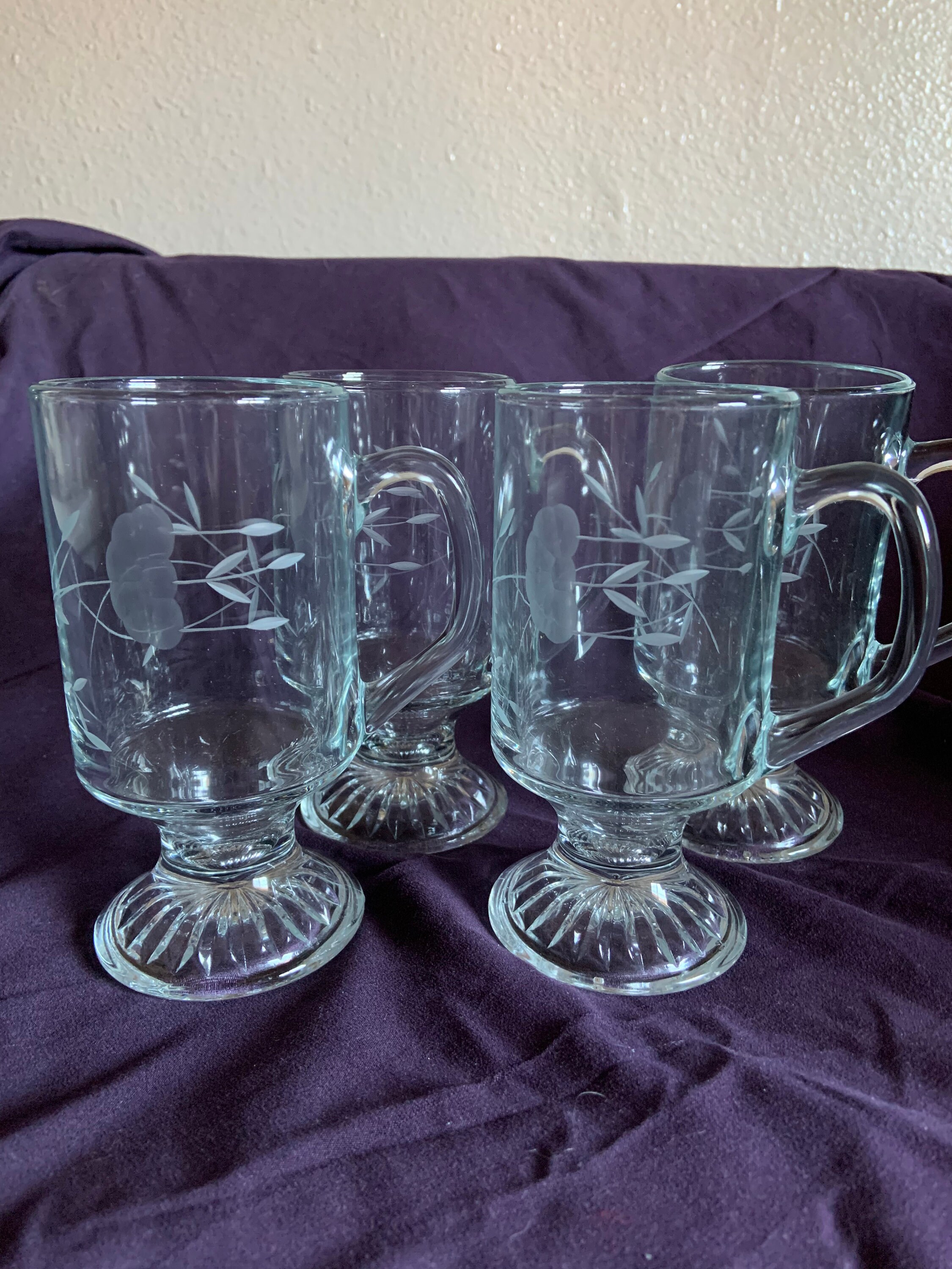 Vintage Princess House Crystal Stemmed Coffee Mugs/cups Etsy