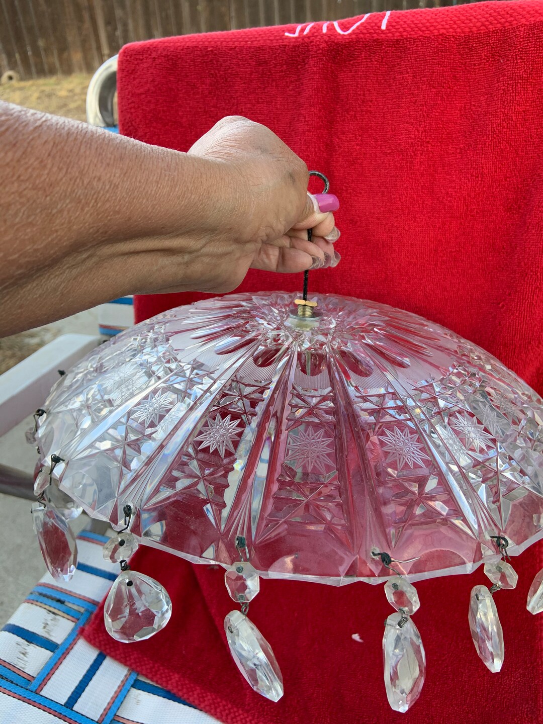 Vintage Crystal Lamp/light Cover Etsy