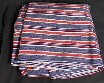 6350 Red and Blue Stripped Upholstery Fabric 3 yds x 90"