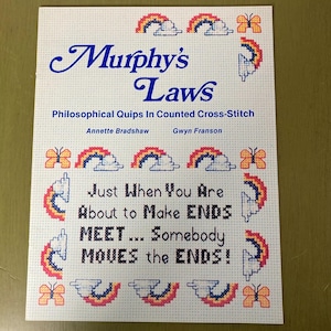 Murphy's Laws, Kreuzstichmuster, Vintage, 1980er Jahre, 12 Design Charts, Kreuzstich, Charts, Schnittmuster, Horizon Verlag